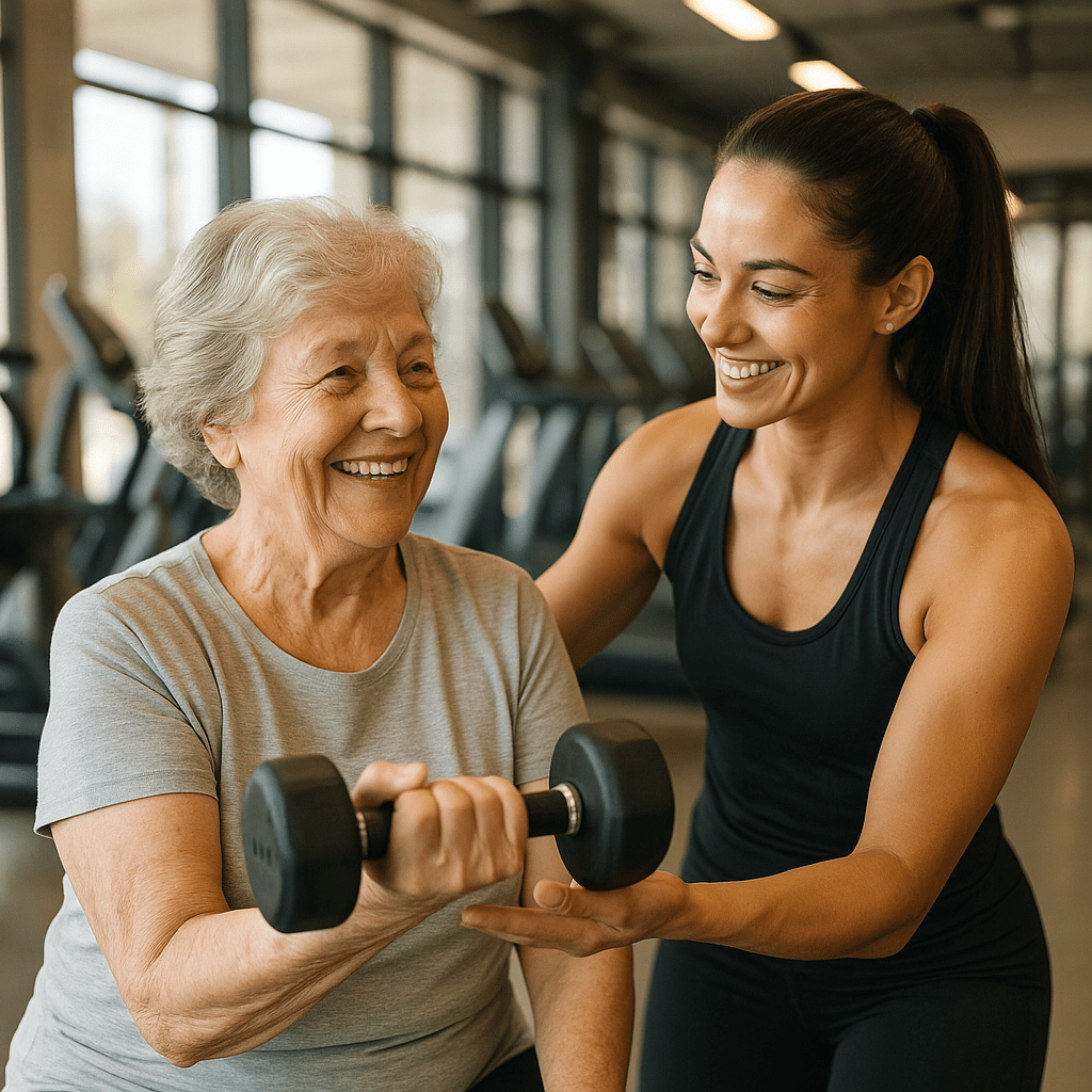 Exercícios físicos na melhor&nbsp;idade.