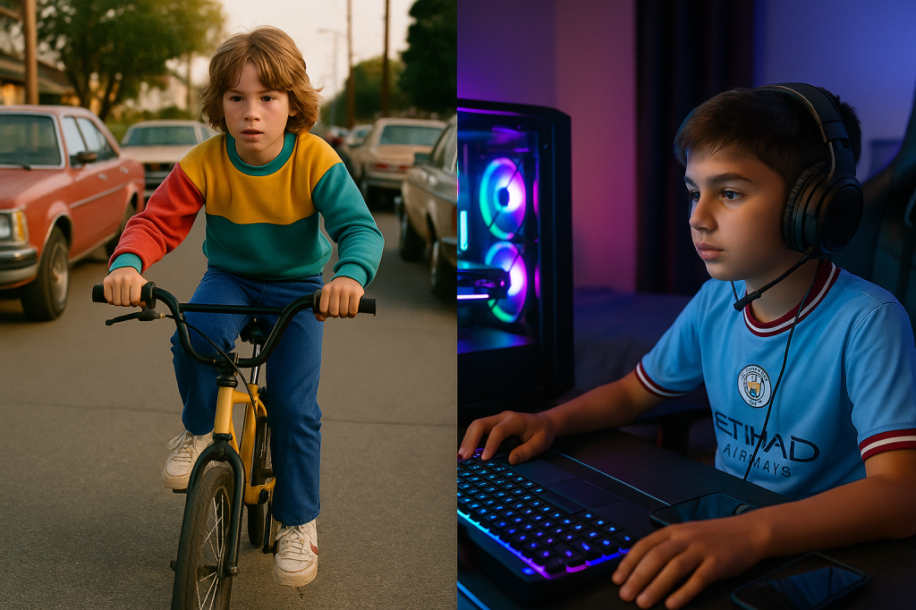 Infância em 1985 x 2025: Entre as ruas e as&nbsp;telas.